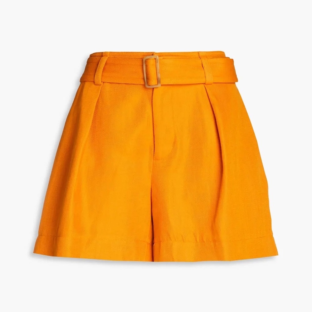 NWT Vince Belted cotton and linen-blend twill shorts